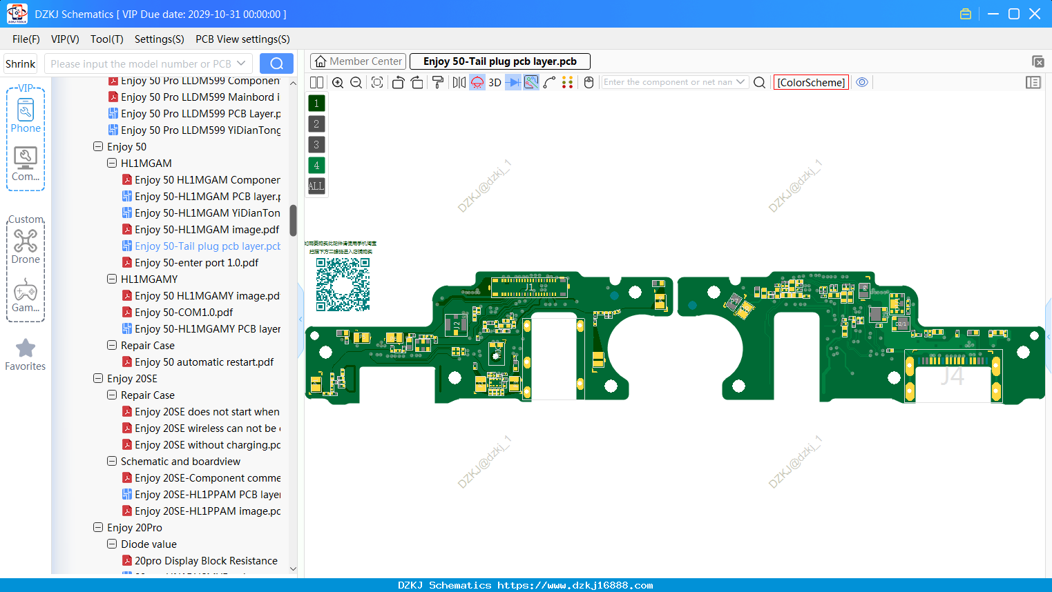 Huawei Enjoy 50-Tail Plug Pcb Layer